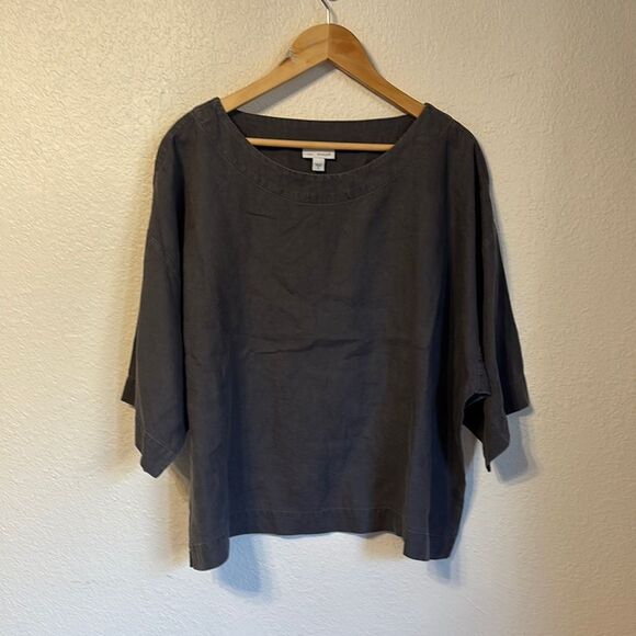 J. Jill Lagenlook Linen Boxy Top Medium - Picture 1 of 5
